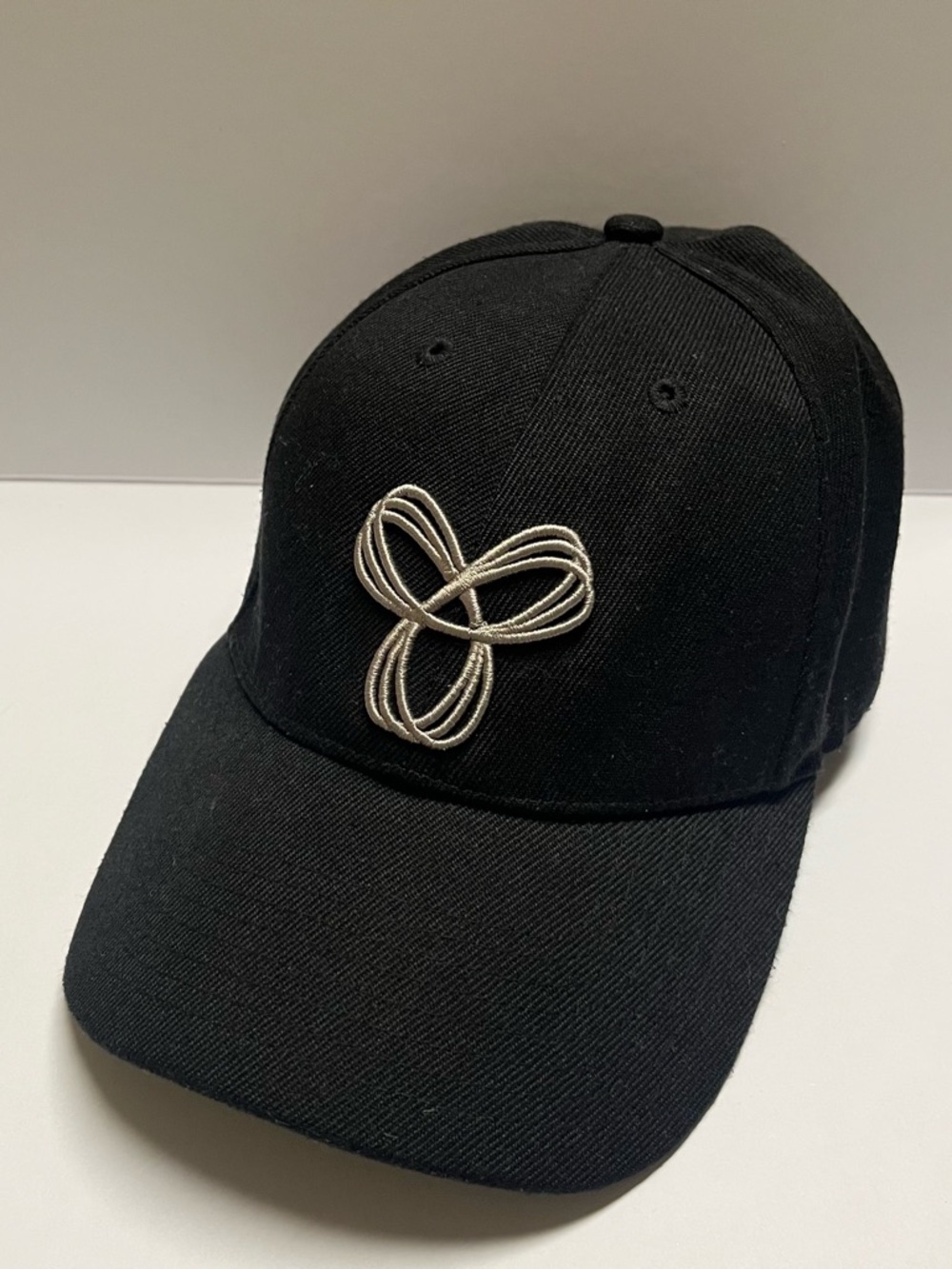 TNA Black Baseball Cap with Silver Knot Embroidery